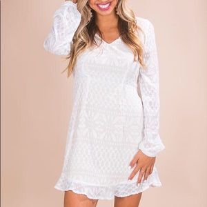 Impressions Boutique Long Sleeve White Dress